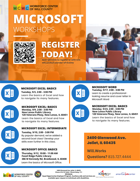 Microsoft Excel: Basics Workshop - 120 Veterans Pkwy, New Lenox, IL 60451