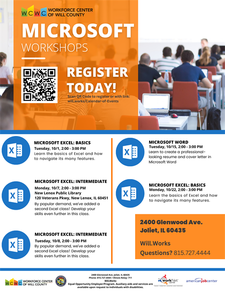 Microsoft Excel: Intermediate Workshop - New Lenox Public Library - 120 Veterans Pkwy, New Lenox, IL 60451