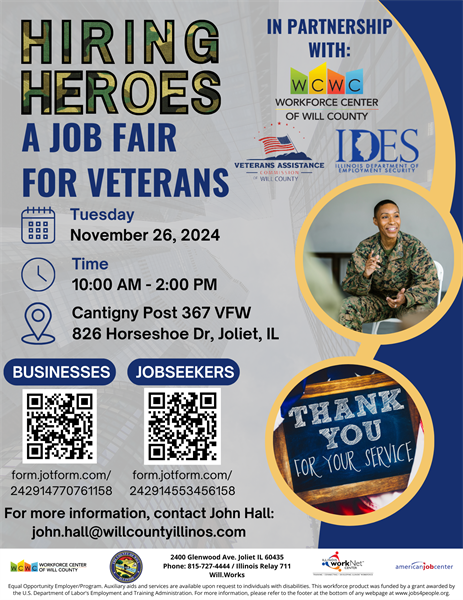 Hiring Heroes: A Job Fair for Veterans - Cantigny Post 367 VFW, 826 Horseshoe Dr, Joliet, IL